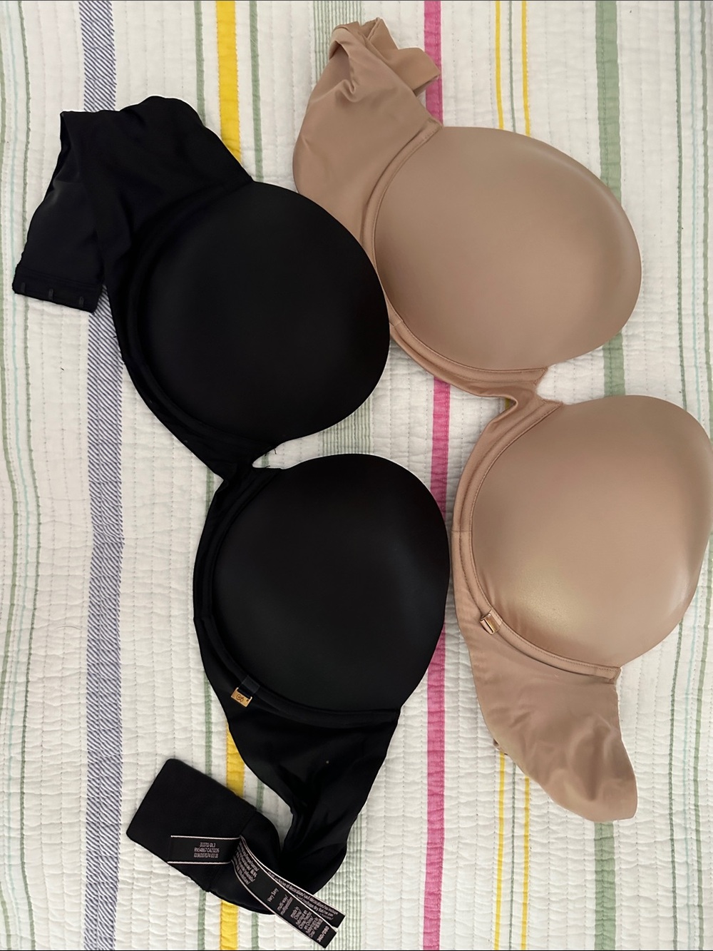 Victorias Secret “Very Sexy” Strapless Bras - Black and Nude (2) 36D